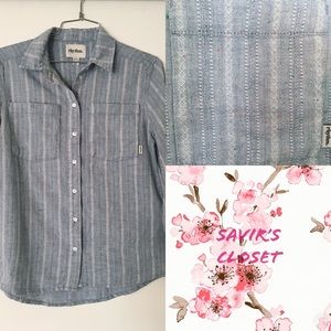 Rhythm Blue embroidered button down shirt